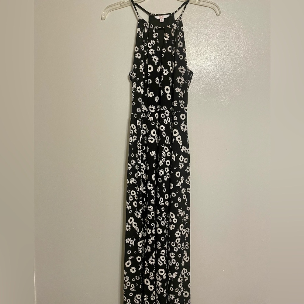 Floral Black and White Women's Dress